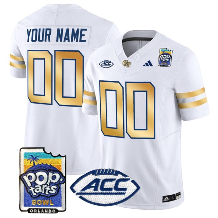 Custom Georgia Tech Yellow Jackets Jersey Pop-Tarts Bowl Patch Stitched - Image 5