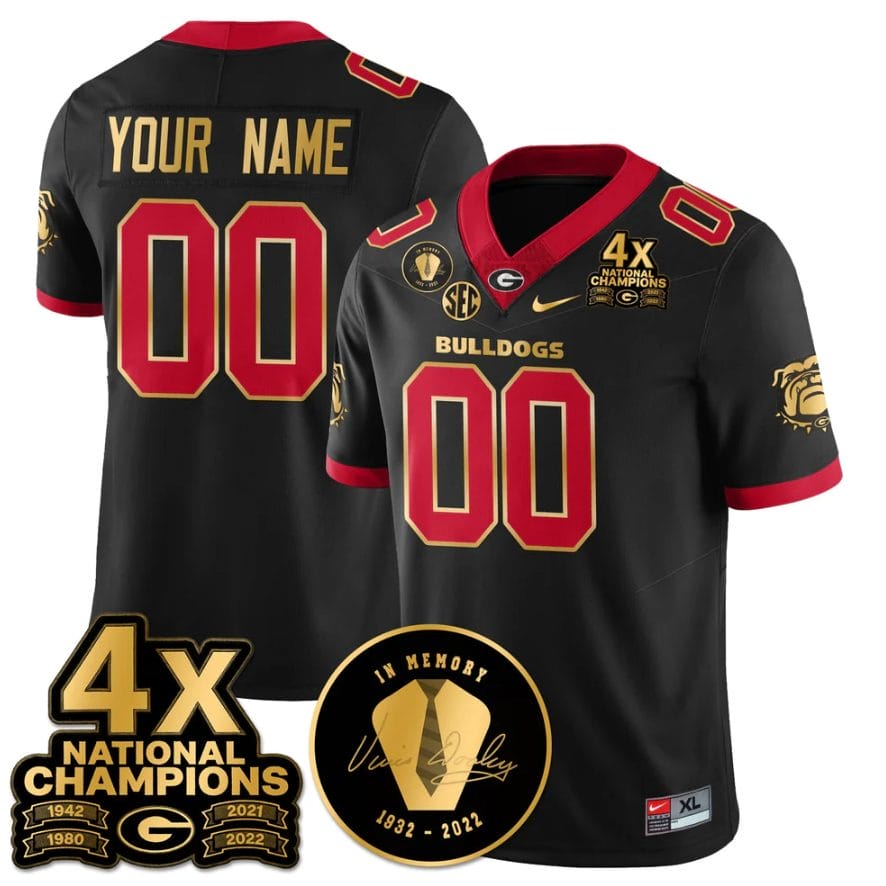 Custom Georgia Bulldogs Jersey 4x-Time National Champions Stitched - Image 3