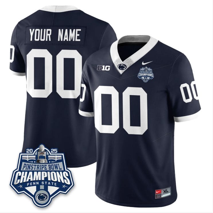 Custom Penn State Jersey 2025 Pinstripe Bowl Champions Vapor Stitched - Image 3