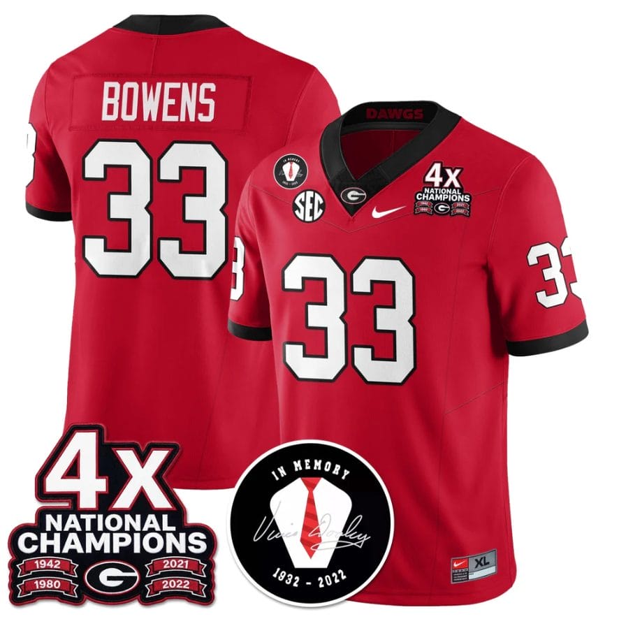 Chauncey Bowens Jersey #33 Georgia Bulldogs 4x-Time National Champions Stitched - Image 4