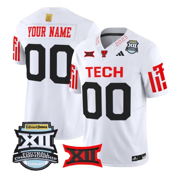 Custom Texas Tech Red Raiders Jersey 2025 Big 12 Championship Stitched - Image 3