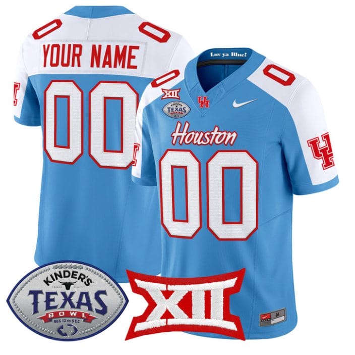 Custom Houston Cougars Jersey 2025 Texas Bowl Vapor Limited Stitched - Image 2