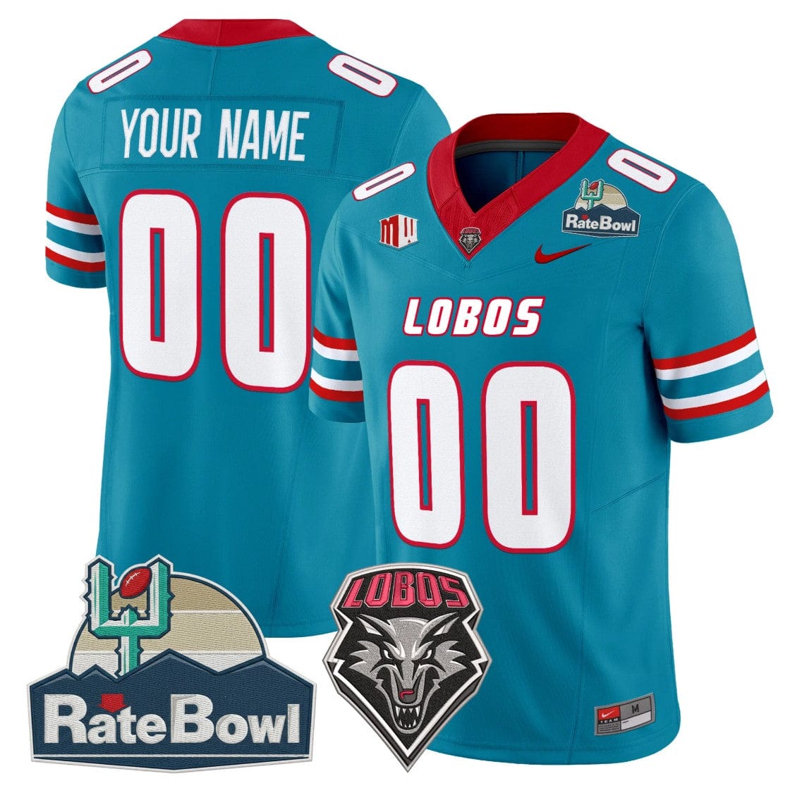 Custom New Mexico Lobos Jersey 2025 Rate Bowl Vapor Limited Stitched - Image 3