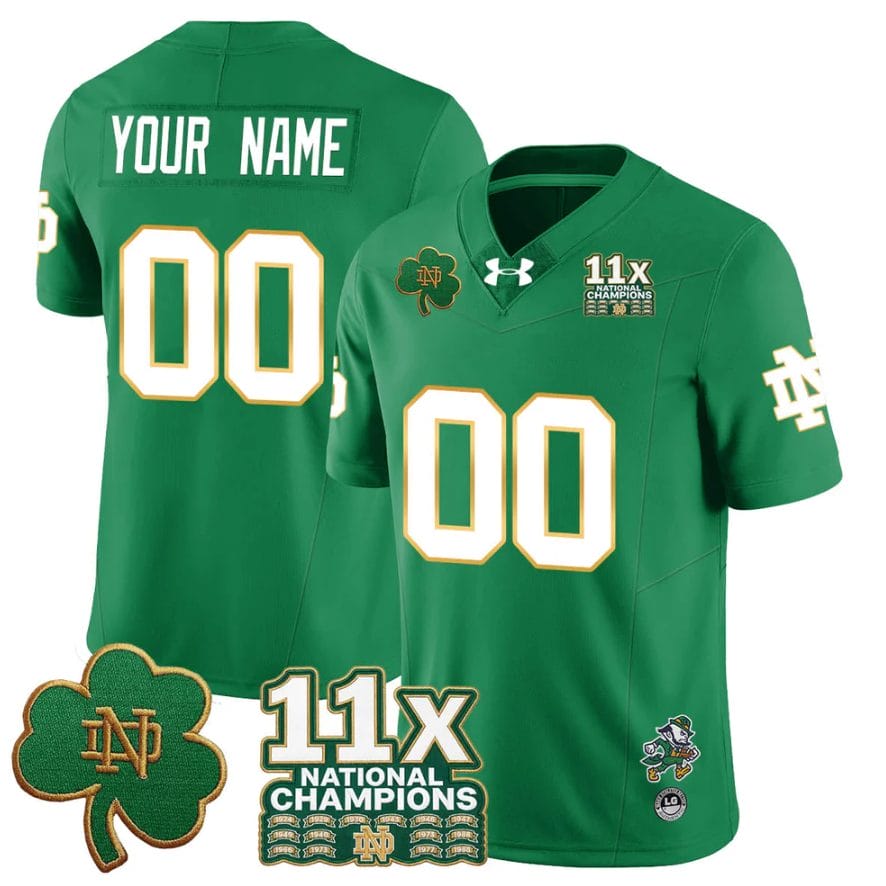 Custom Notre Dame Jersey Name, Number 11x-Time National Champions Stitched - Image 2