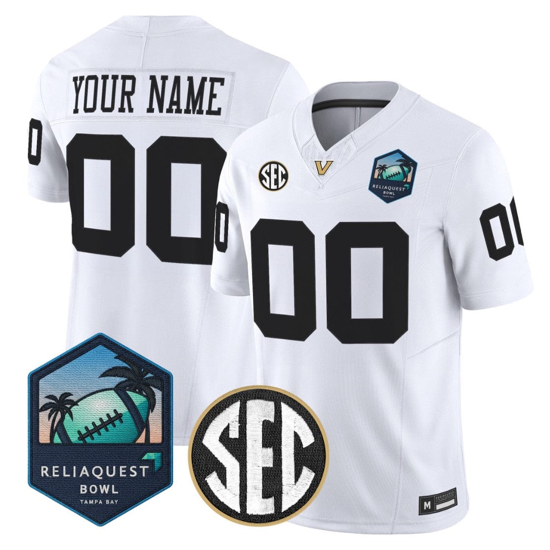 Custom Vanderbilt Commodores Jersey 2025 ReliaQuest Bowl Vapor Stitched - Image 4