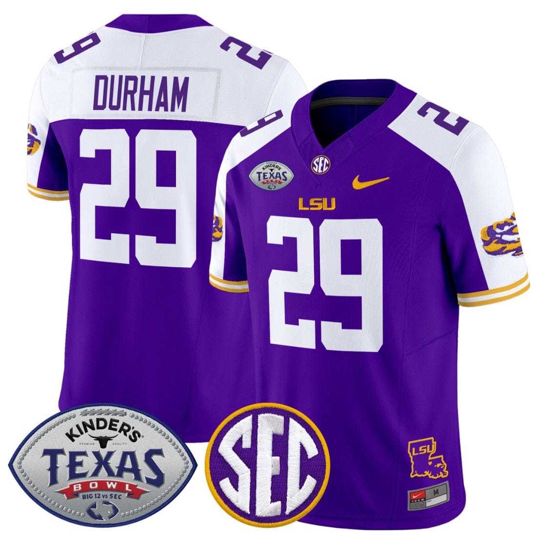 Caden Durham Jersey #29 LSU Tigers 2025 Texas Bowl Vapor Stitched - Image 3