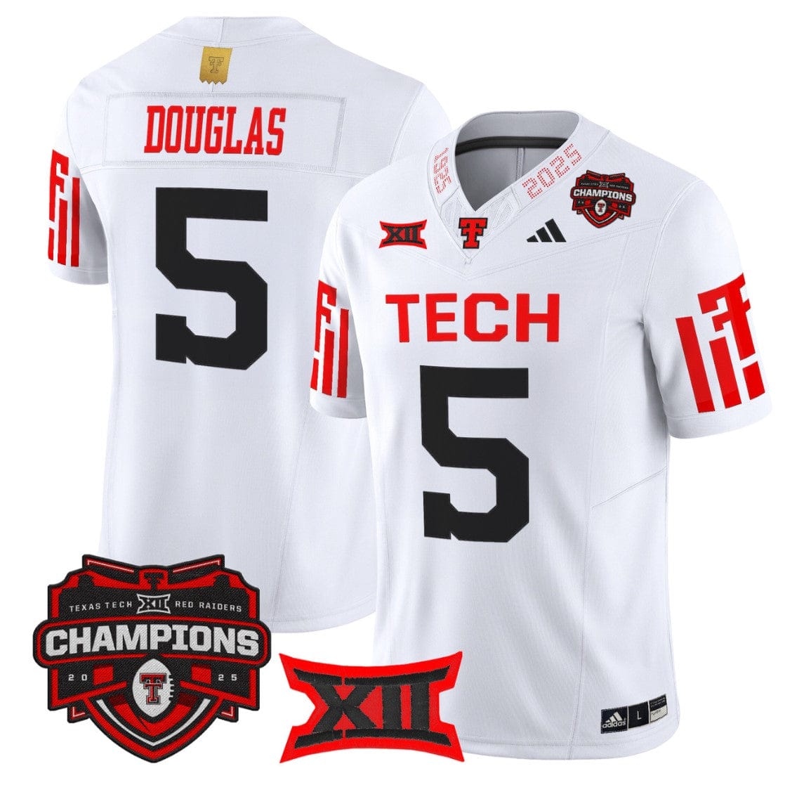 Caleb Douglas Jersey #5 Texas Tech 2025 Big 12 Champions Limited Stitched - Image 3