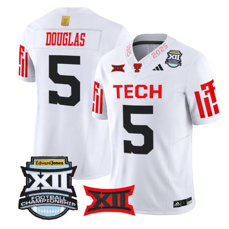 Caleb Douglas Jersey #5 Texas Tech Red Raiders 2025 Big 12 Championship - Image 3