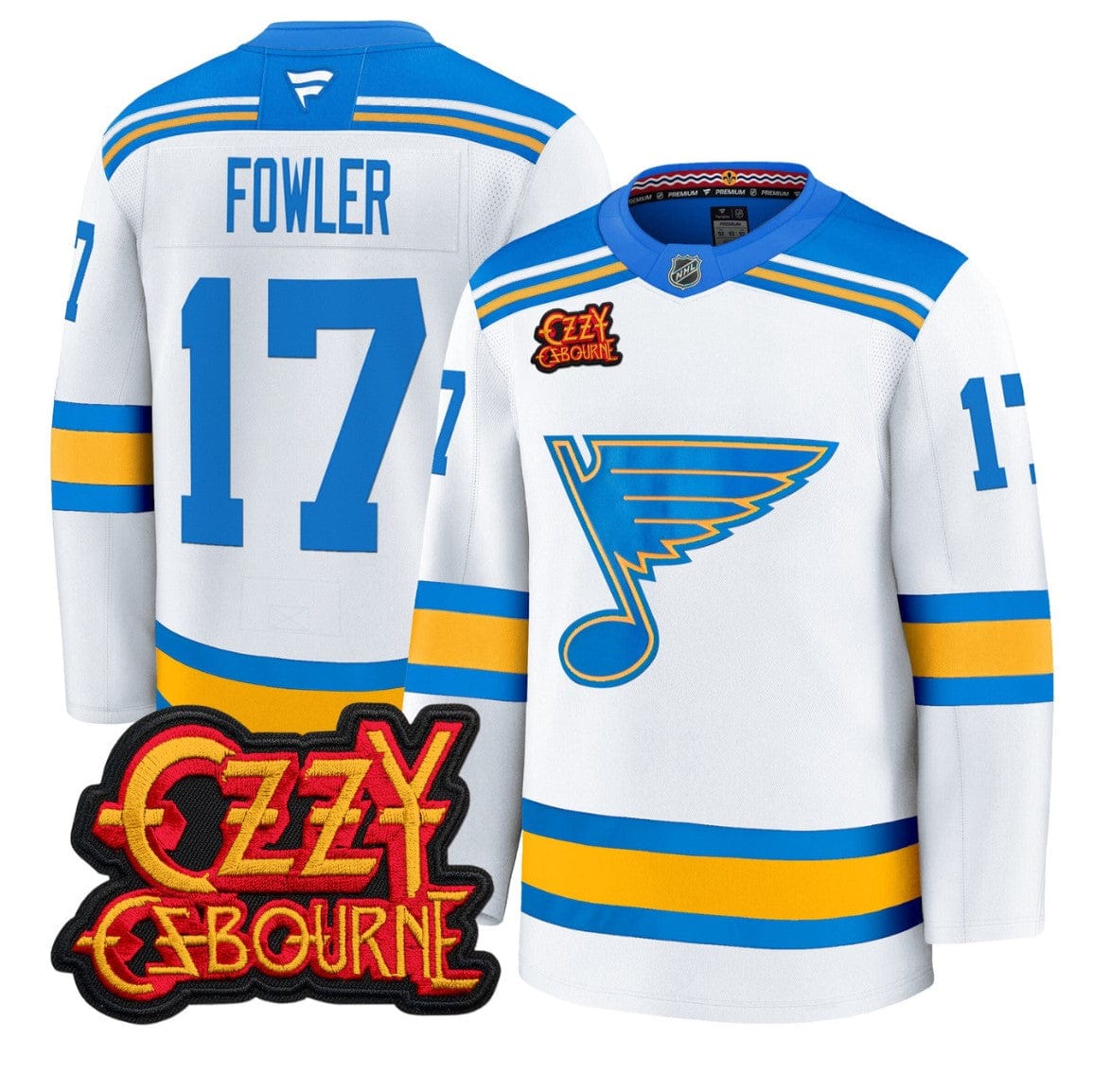 Cam Fowler Jersey #17 St. Louis Blues Ozzy Osbourne Patch Stitched - Image 3
