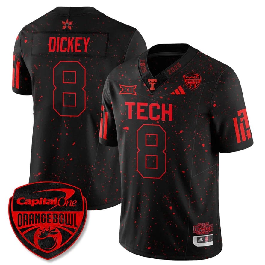 Cameron Dickey Jersey #8 Texas Tech Red Raiders Stranger Things Orange Bowl Stitched