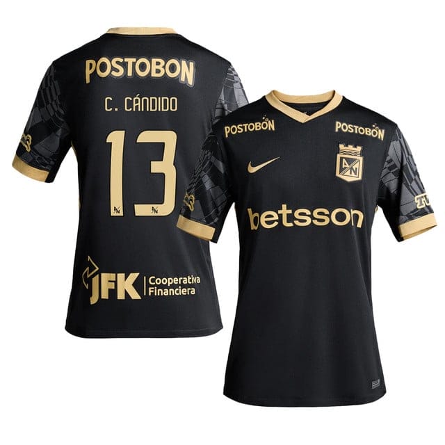 Camilo Cándido 13 Atlético Nacional 2025-26 Away Men Jersey – Black