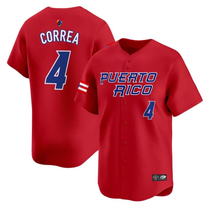 Carlos Correa Jersey #4 Puerto Rico Baseball Classic 2026 Roster Stitched