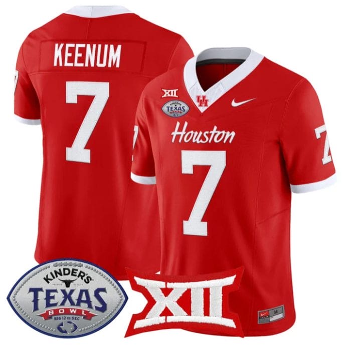 Case Keenum Jersey #7 Houston Cougars 2025 Texas Bowl Patch Stitched - Image 4