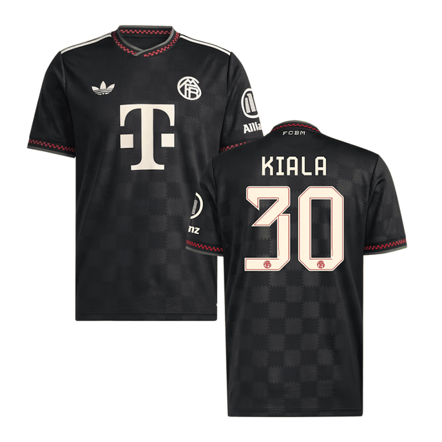 Cassiano Kiala #30 Bayern Munich 2025-26 Third Men Jersey – Black