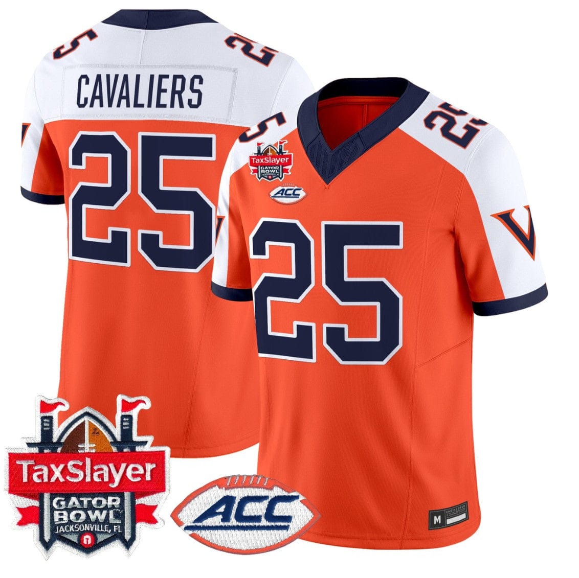 Alternative view of Cavaliers Jersey #25 Virginia Cavaliers 1995 Throwbacks Gator Bowl Stitched