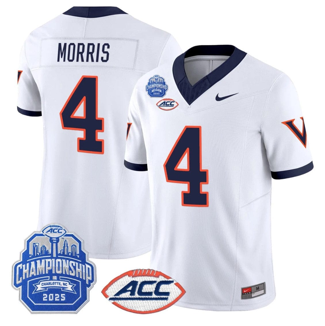 Alternative view of Chandler Morris Jersey #4 Virginia 1995 Throwbacks 2025 ACC Championship