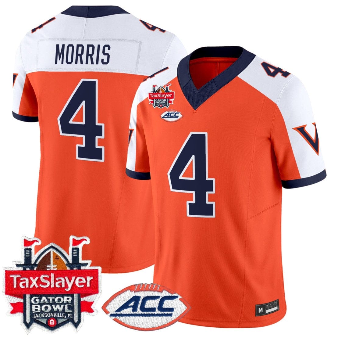 Alternative view of Chandler Morris Jersey #4 Virginia Cavaliers 1995 Throwbacks Gator Bowl