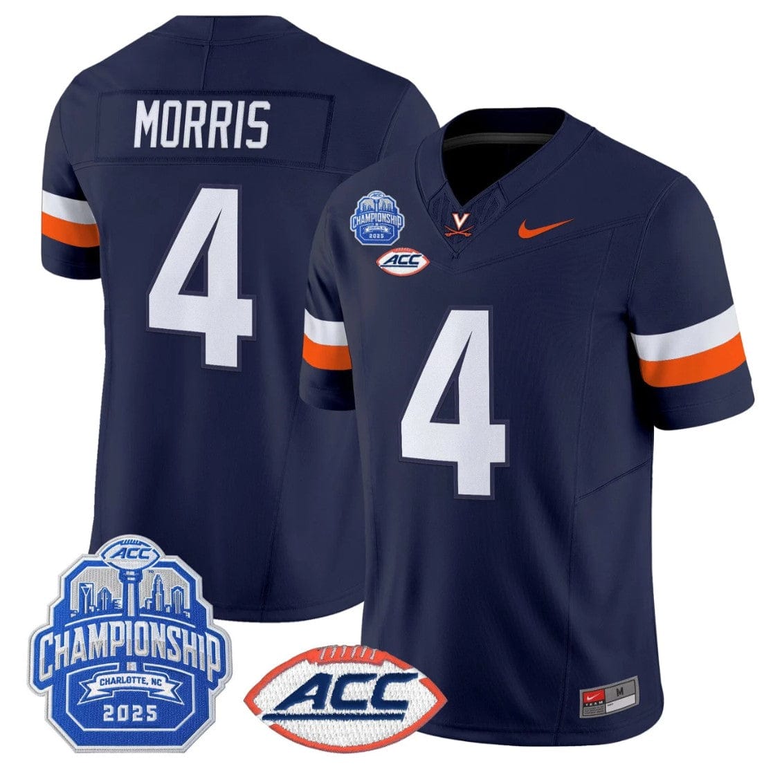 Chandler Morris Jersey #4 Virginia Cavaliers 2025 ACC Championship Stitched - Image 4