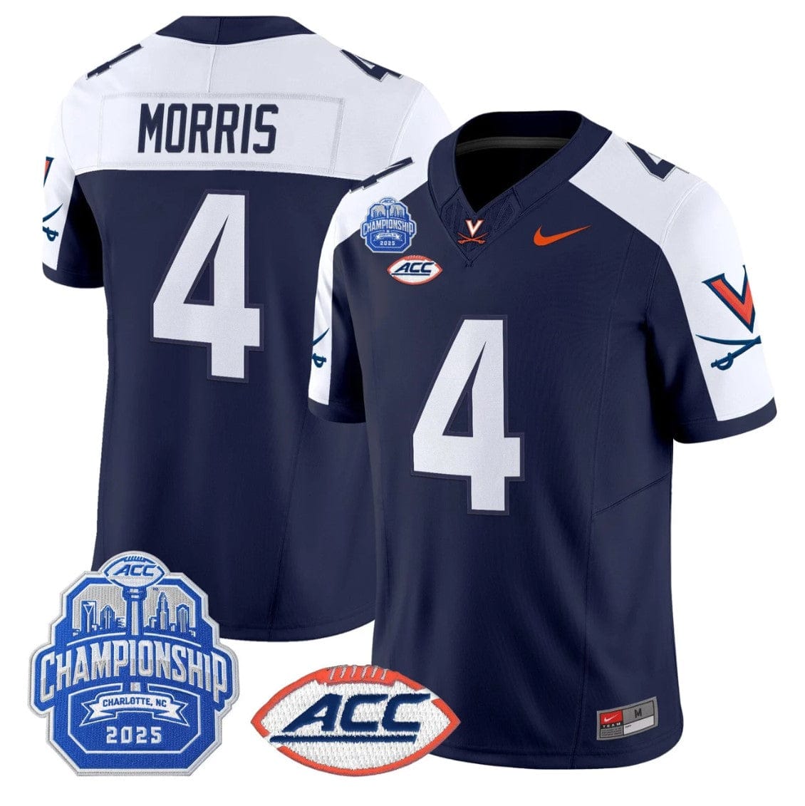 Chandler Morris Jersey #4 Virginia Cavaliers 2025 ACC Championship Stitched - Image 3