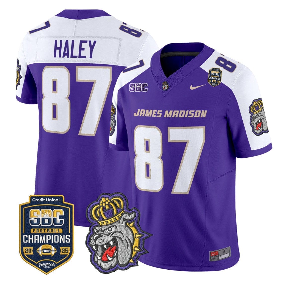 Charles Haley Jersey #87 James Madison Dukes 2025 SBC Champions Stitched - Image 3
