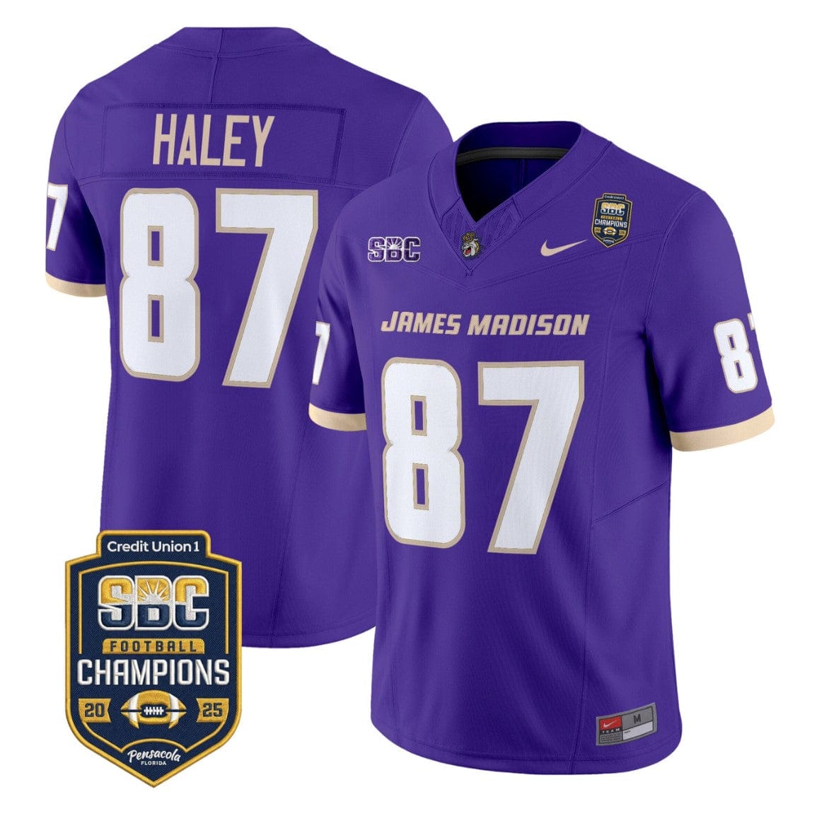 Charles Haley Jersey #87 James Madison Dukes 2025 SBC Champions Stitched - Image 4