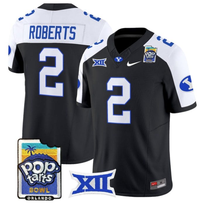 Alternative view of Chase Roberts Jersey #2 BYU Cougars 2025 Pop-Tarts Patch Stitched