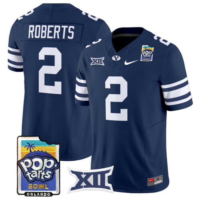Chase Roberts Jersey #2 BYU Cougars 2025 Pop-Tarts Patch Stitched - Image 3