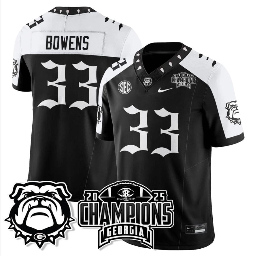 Chauncey Bowens Jersey #33 Georgia Bulldogs Gothic SEC Football Champions