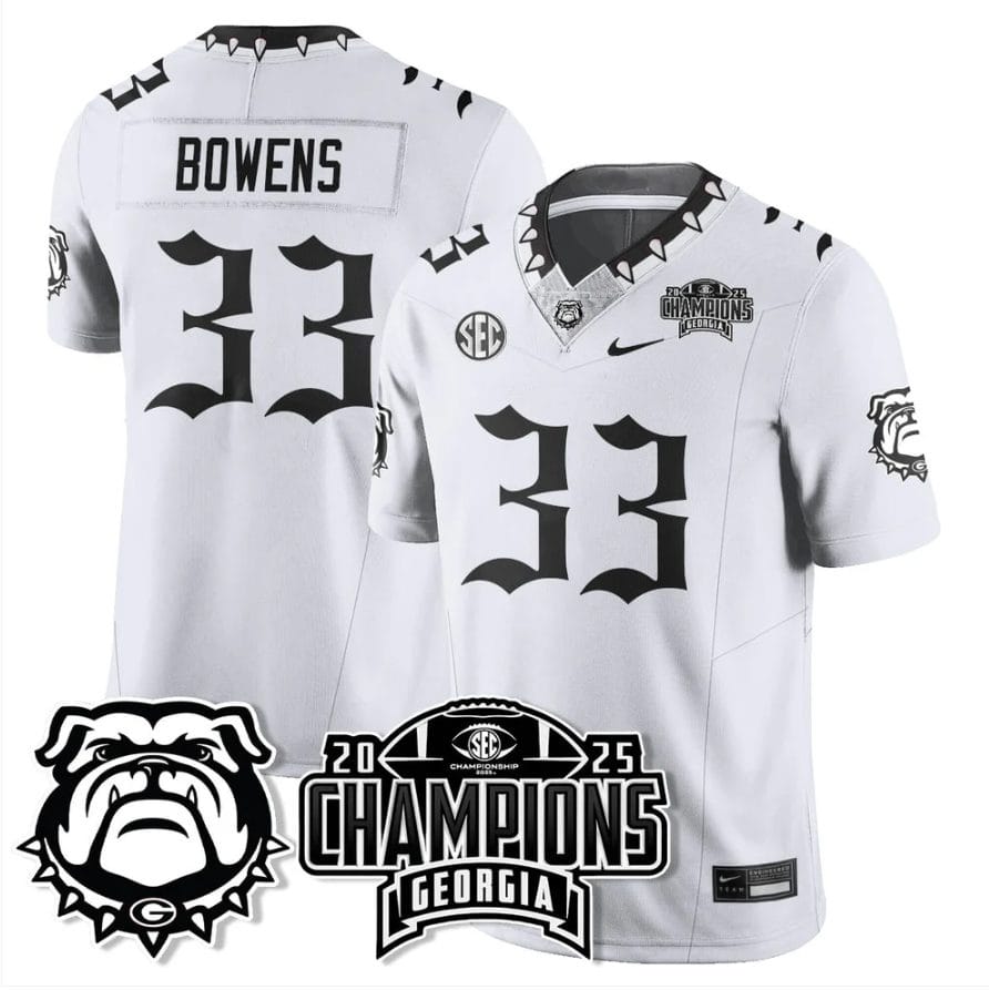 Chauncey Bowens Jersey #33 Georgia Bulldogs Gothic SEC Football Champions - Image 3