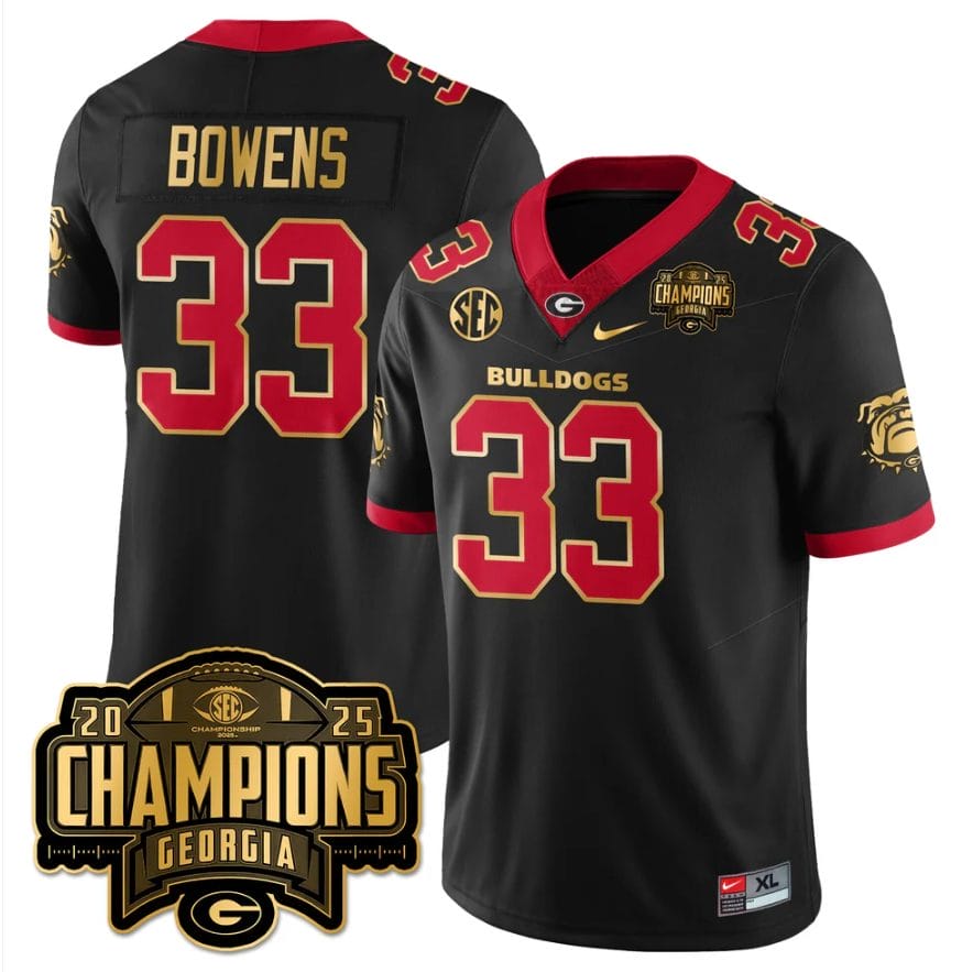 Alternative view of Chauncey Bowens Jersey #33 Georgia Bulldogs SEC Champions Patch Stitched