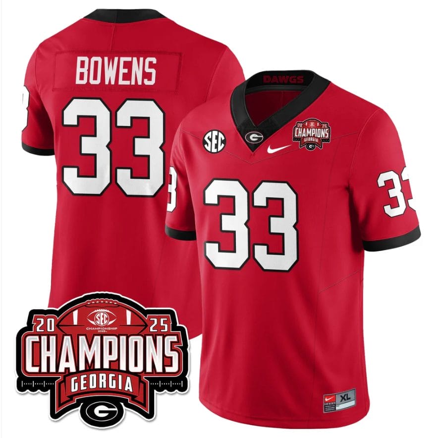 Chauncey Bowens Jersey #33 Georgia Bulldogs SEC Champions Patch Stitched - Image 3