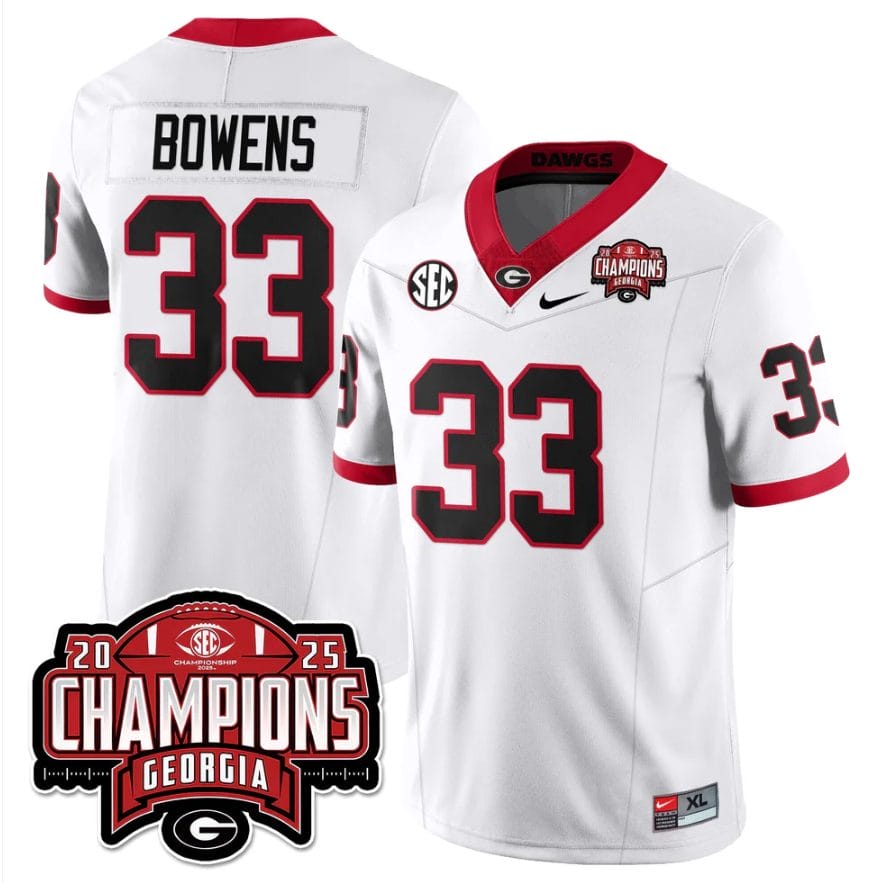 Chauncey Bowens Jersey #33 Georgia Bulldogs SEC Champions Patch Stitched - Image 5