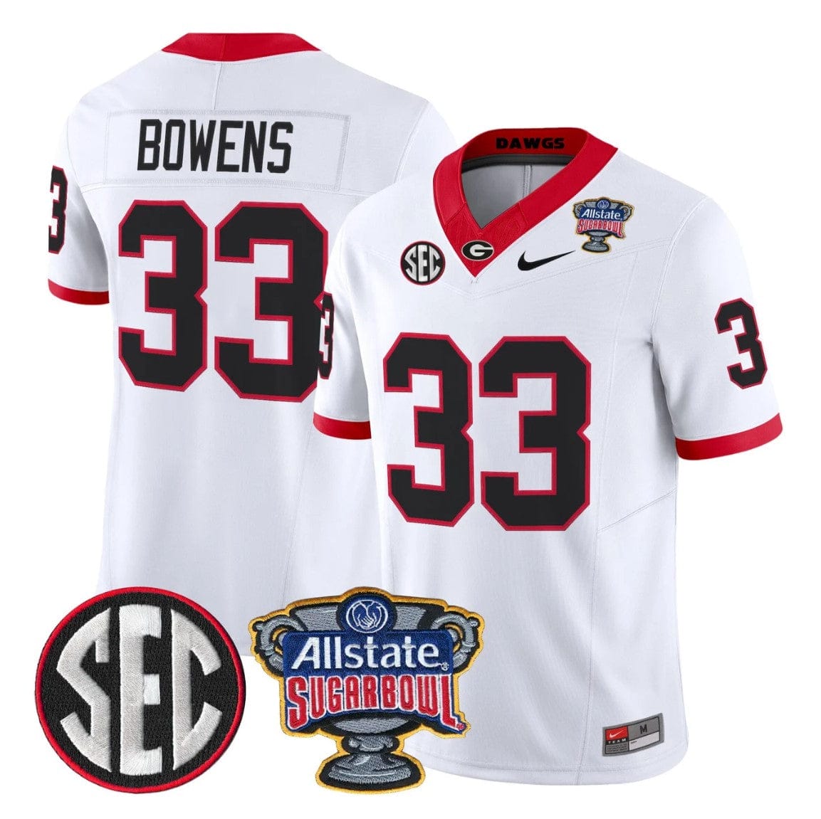 Chauncey Bowens Jersey #33 Georgia Bulldogs Sugar Bowl Patch Stitched - Image 5