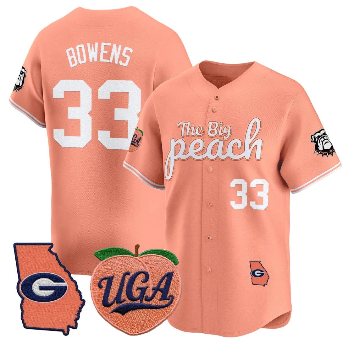 Chauncey Bowens Jersey #33 Georgia Bulldogs The Big Peach Baseball Stitched - Image 3