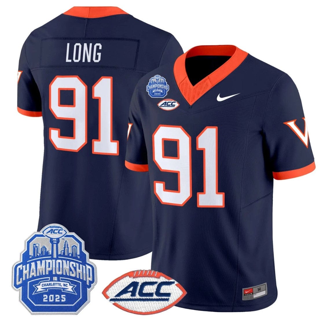 Chris Long Jersey #91 Virginia 1995 Throwbacks 2025 ACC Championship - Image 4