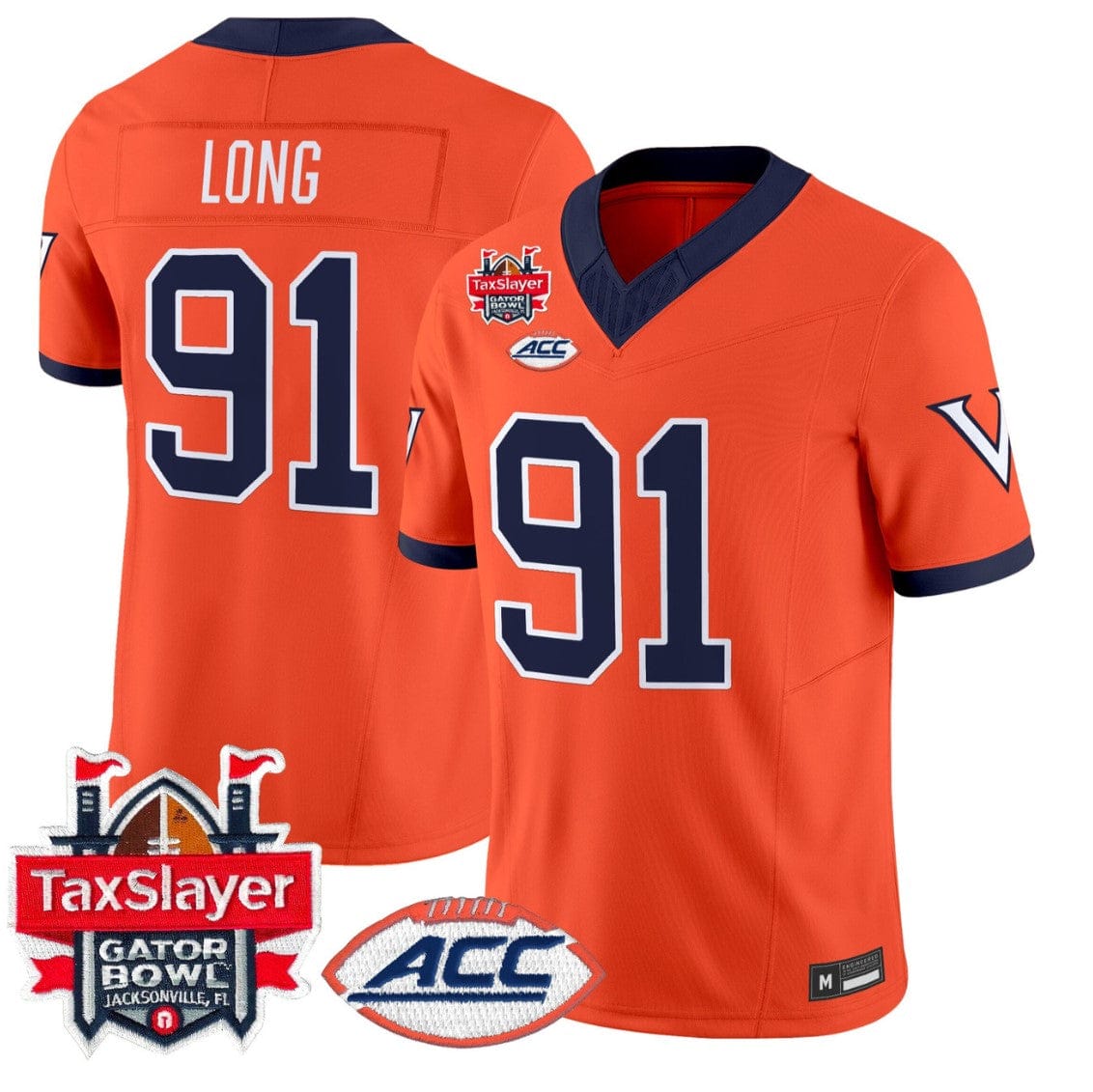 Chris Long Jersey #91 Virginia Cavaliers 1995 Throwbacks Gator Bowl Stitched - Image 3