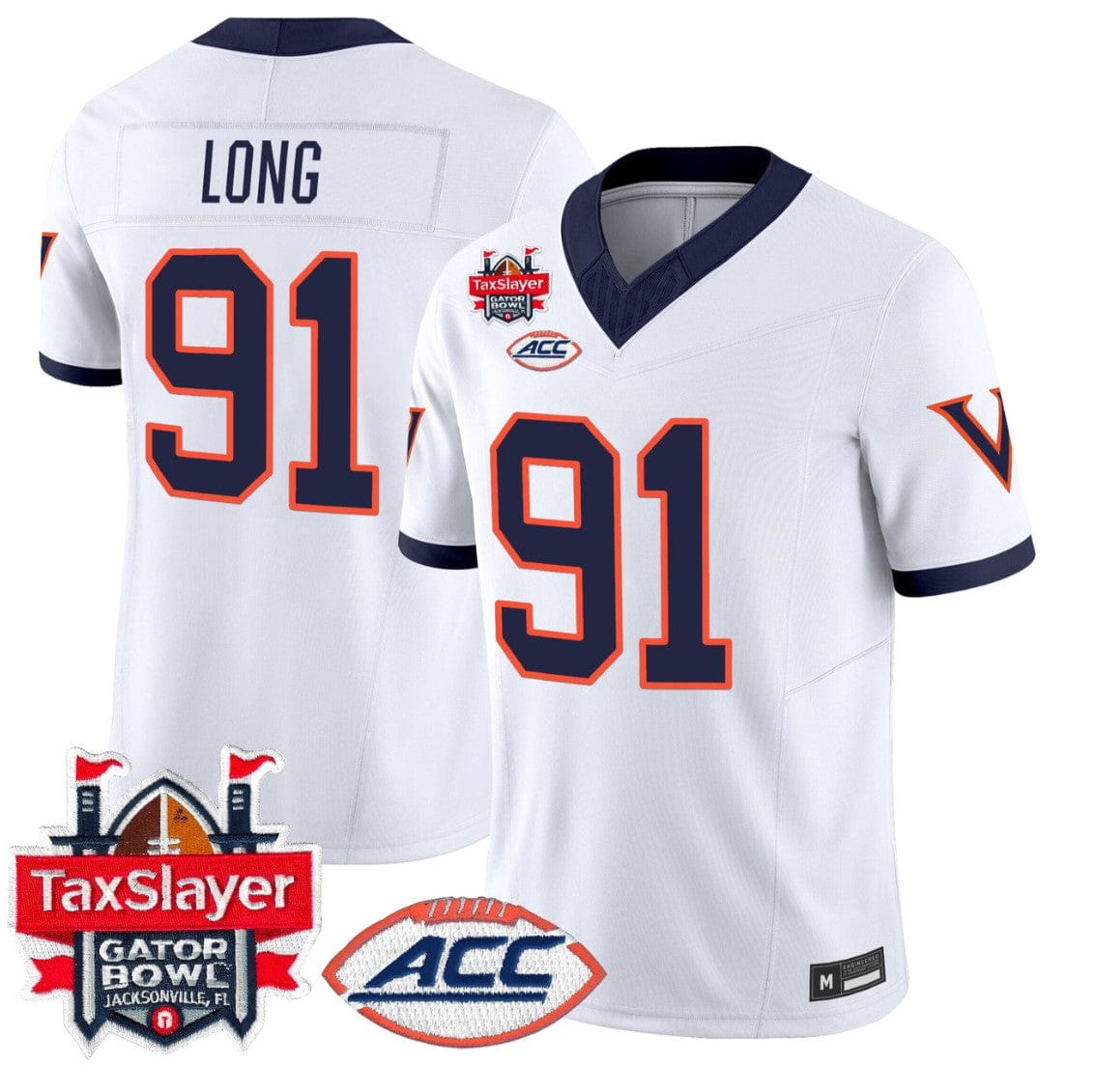 Chris Long Jersey #91 Virginia Cavaliers 1995 Throwbacks Gator Bowl Stitched - Image 4