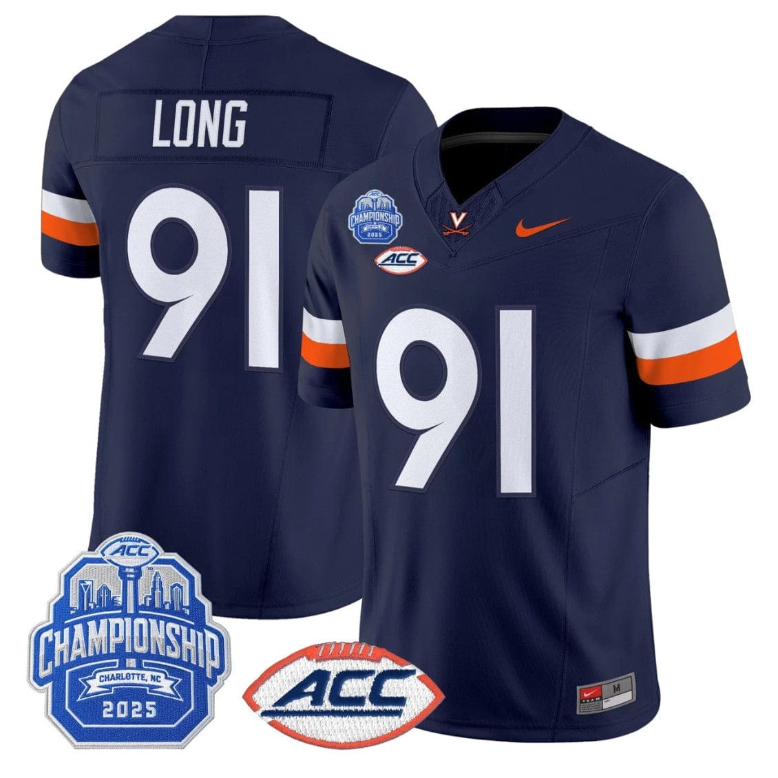 Chris Long Jersey #91 Virginia Cavaliers 2025 ACC Championship Stitched - Image 4