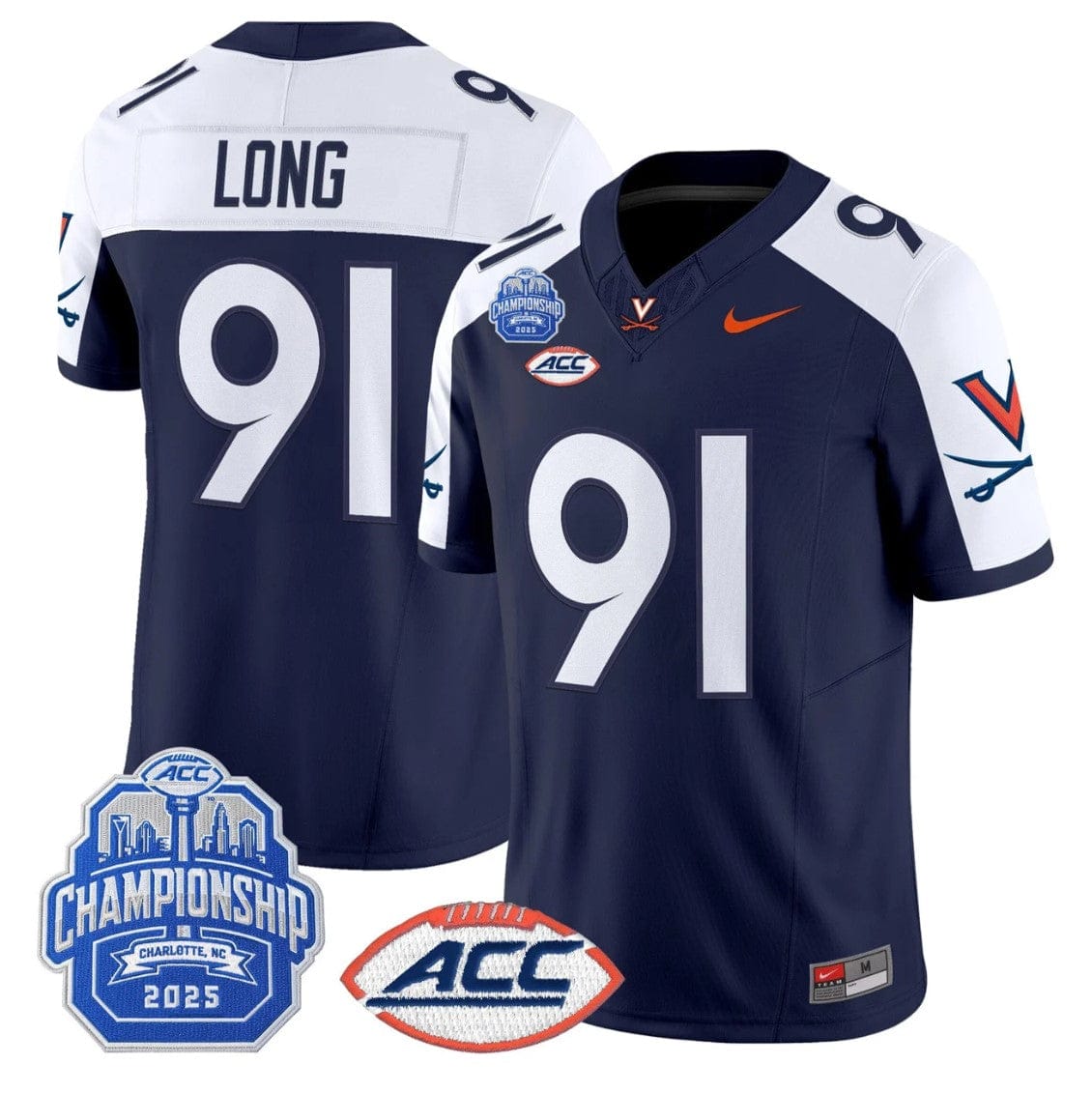 Chris Long Jersey #91 Virginia Cavaliers 2025 ACC Championship Stitched - Image 3