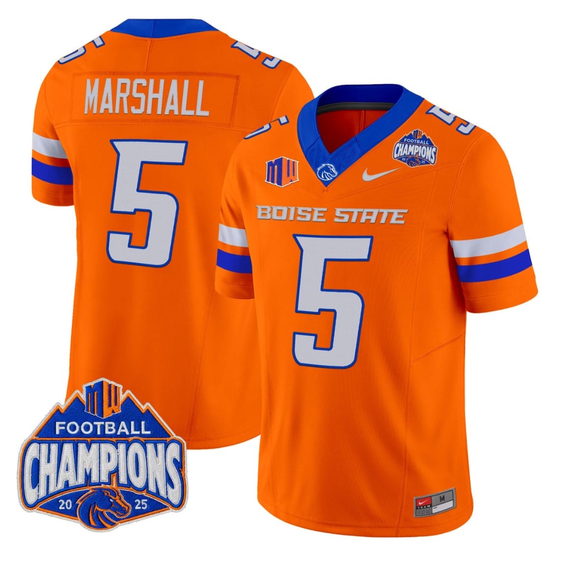 Chris Marshall Jersey #5 Boise State Broncos 2025 Mountain West Champions - Image 3