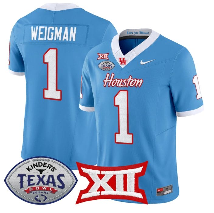 Conner Weigman Jersey #1 Houston Cougars 2025 Texas Bowl Stitched - Image 3