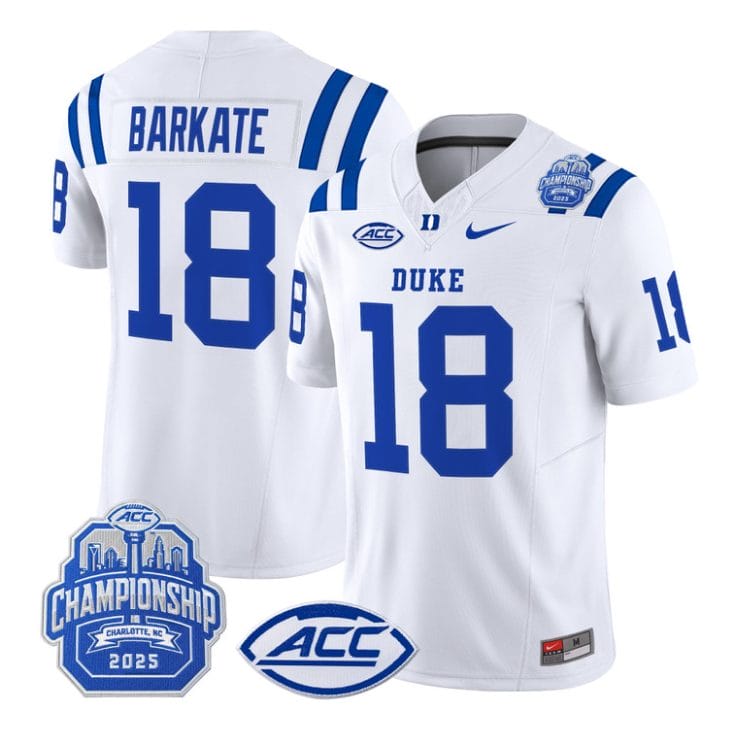 Cooper Barkate Jersey #18 Duke Blue Devils 2025 ACC Championship Stitched - Image 3