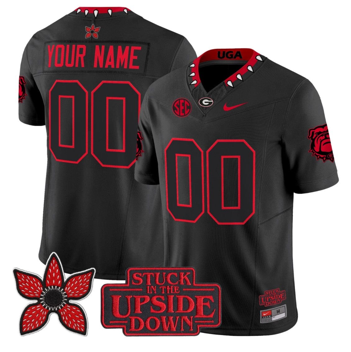 Custom Georgia Bulldogs Jersey Stranger Things Edition Vapor Limited Stitched