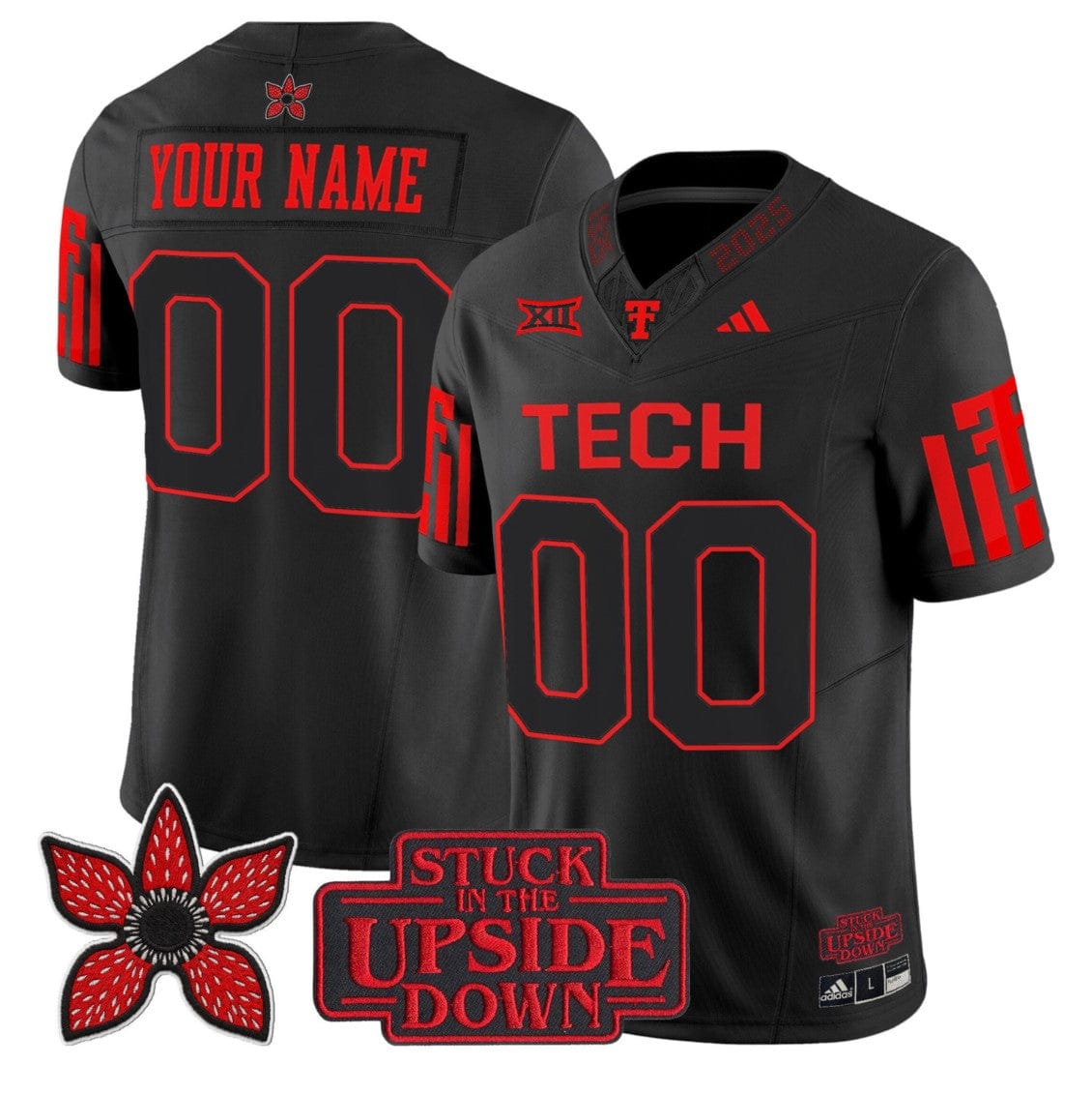 Custom Texas Tech Red Raiders Jersey Stranger Things Edition Limited Stitched