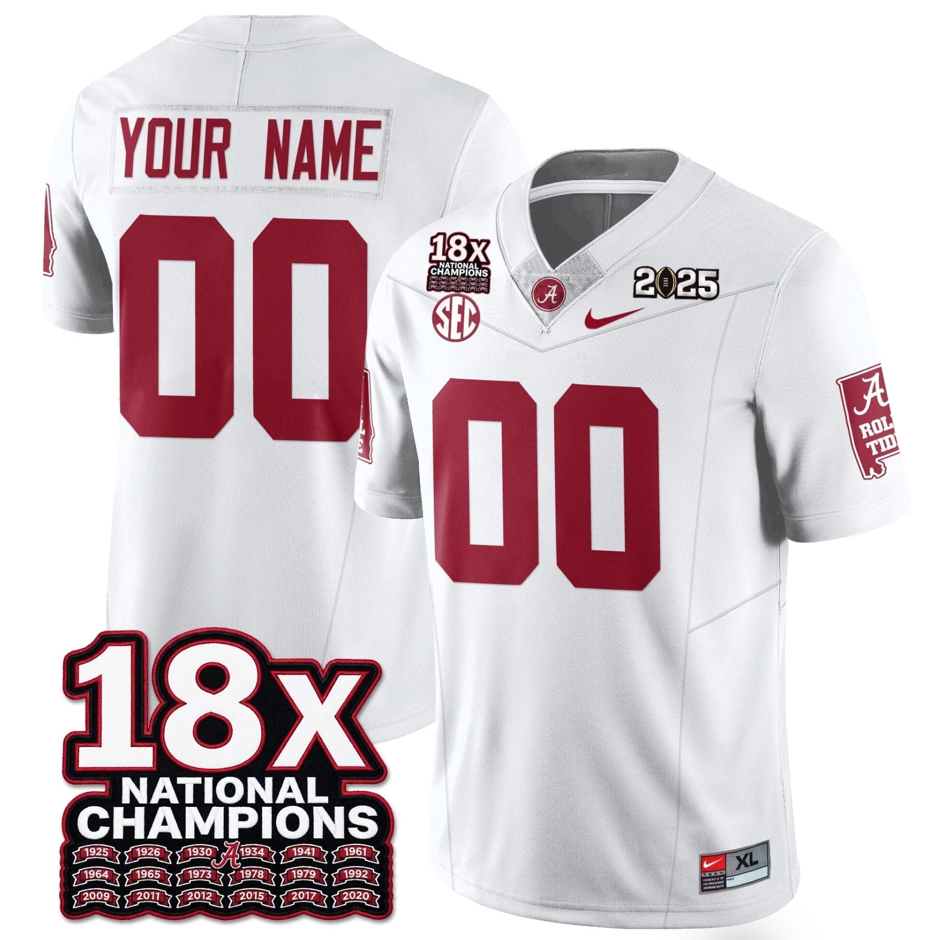 Custom Alabama Crimson Jersey 18x-Time National Champions Football Stitched - Image 5