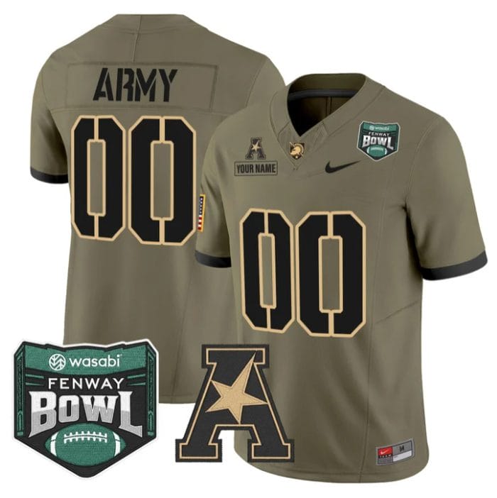 Custom Army Black Knights Jersey 2025 Fenway Bowl Patch Vapor Stitched - Image 3