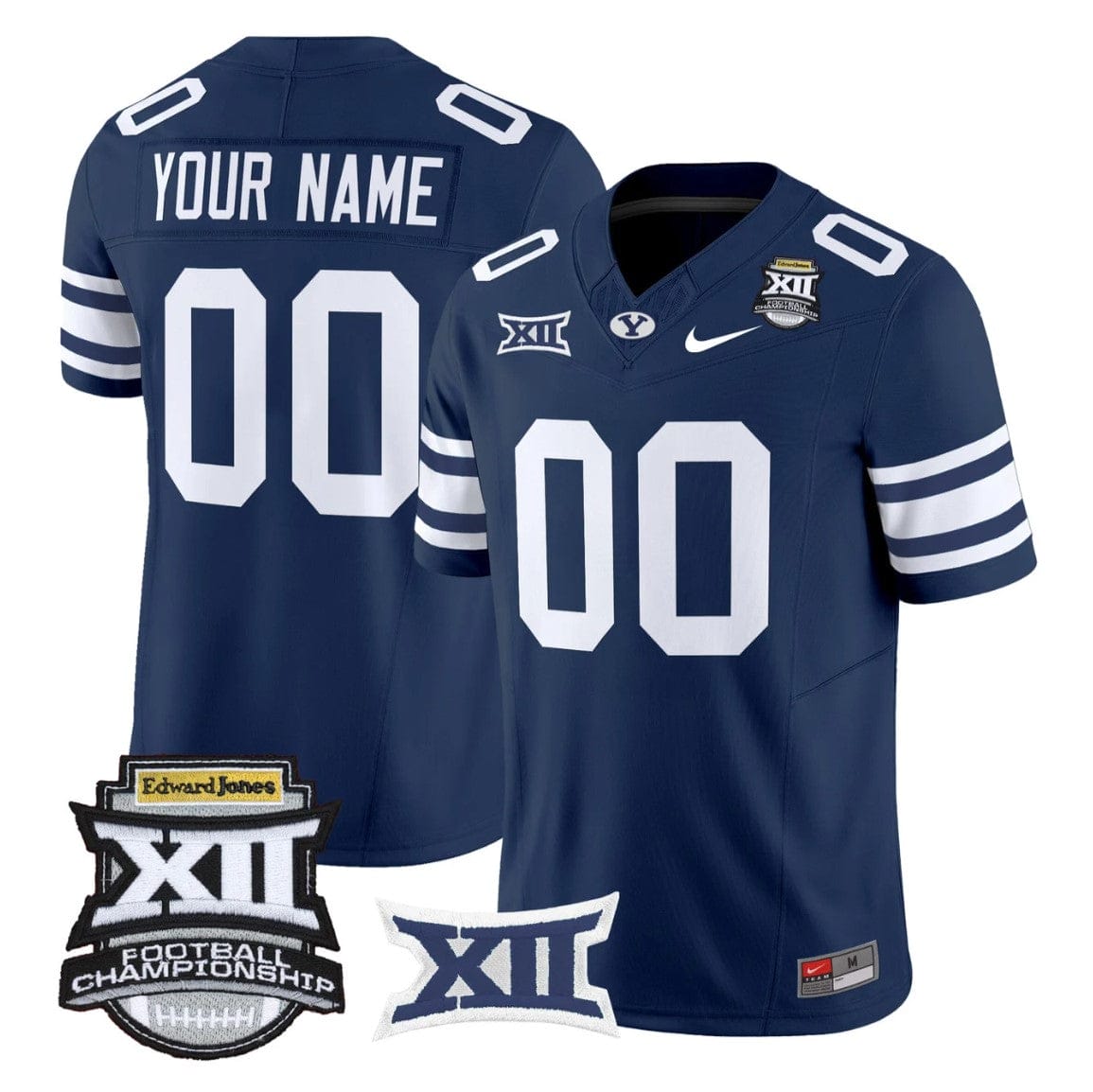 Alternative view of Custom BYU Cougars Jersey 2025 Big 12 Championship Vapor Stitched