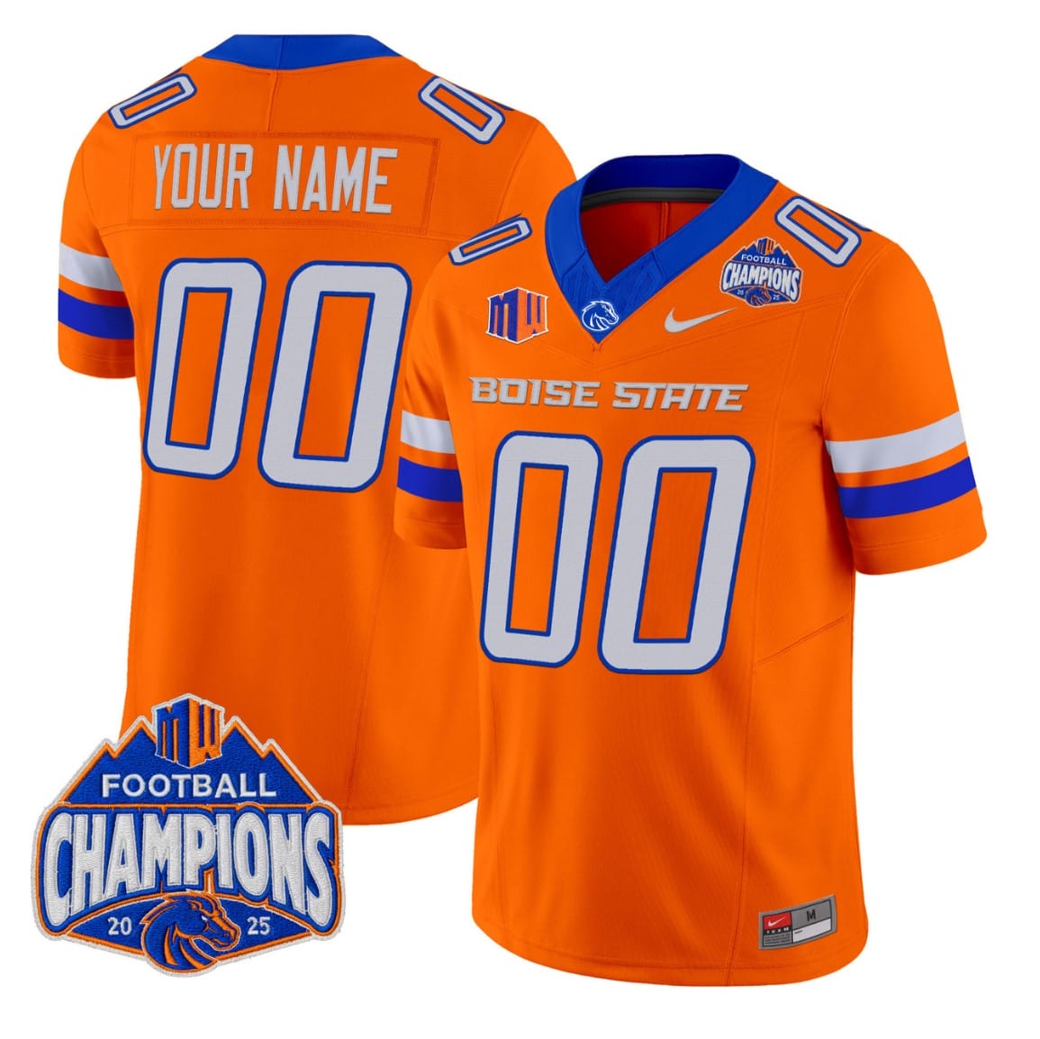 Custom Boise State Broncos Jersey 2025 Mountain West Champions Stitched - Image 3