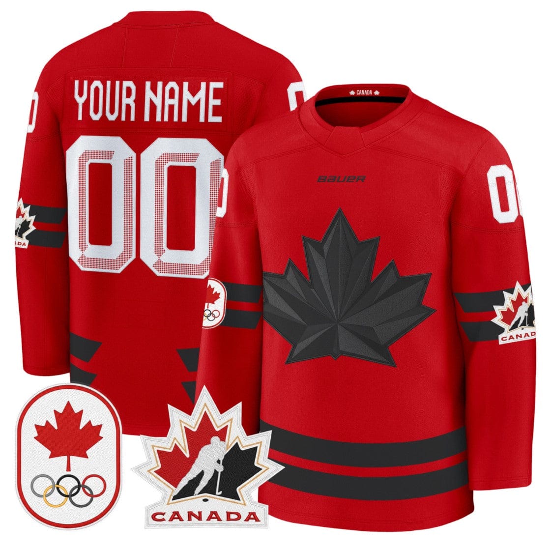 Alternative view of Custom Canada Olympic Jersey 2026 Name, Number Premium Hockey Stitched