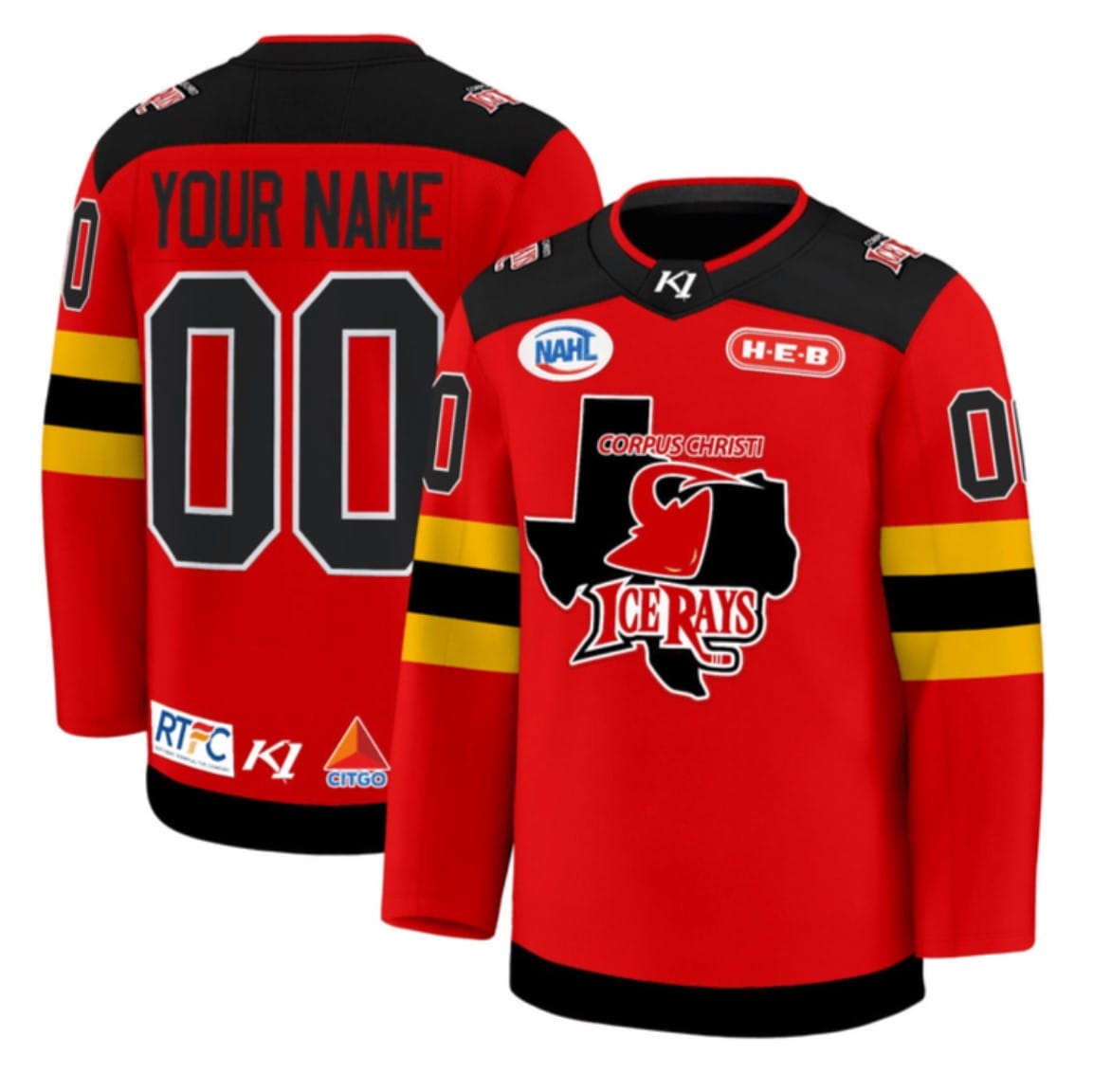 Custom Corpus Christi IceRays Hockey Jersey Name, Number All Stitched - Image 3